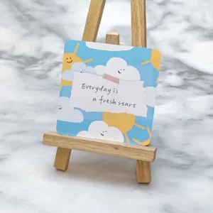 色彩繽紛的可愛卡通兔子插畫印刷品。